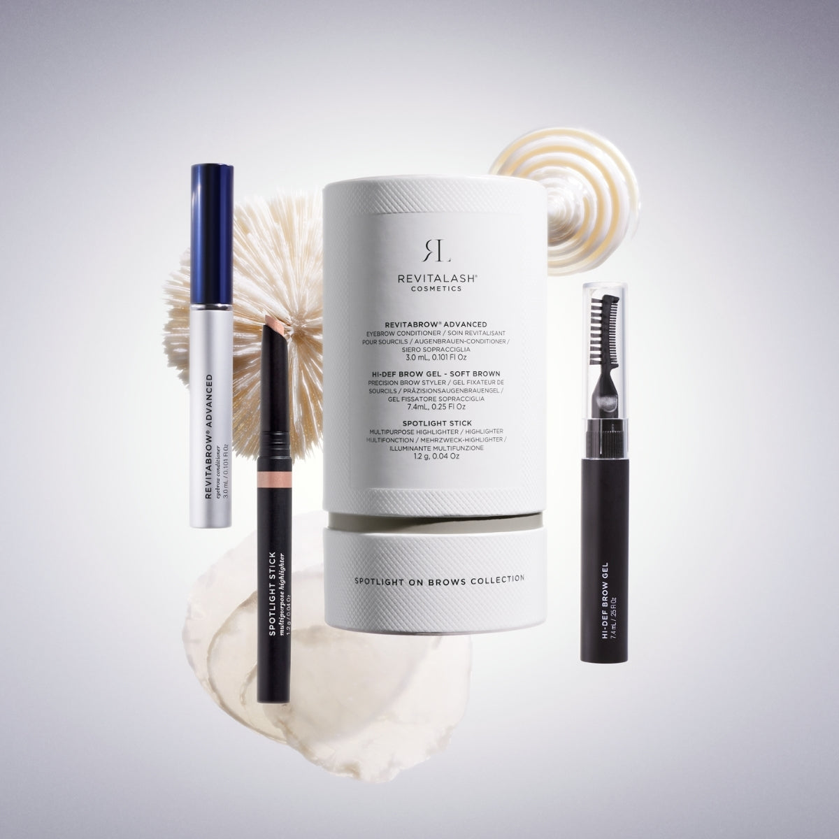 Kit Cejas Spotlight On Brows · Sérum + gel fijador + iluminador