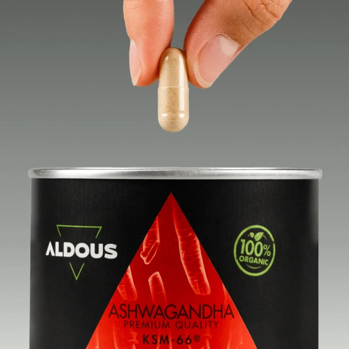 Aldous Bio Ashwagandha KSM-66 Ecológica, espectro completo de componentes activos
