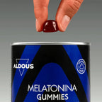 Aldous Bio Melatonina con Valeriana y Triptófano, gominolas sabor arándano veganas