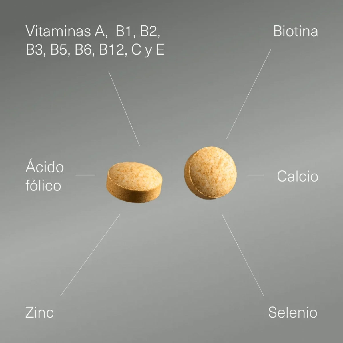 Aldous Bio Multivitaminas con vitaminas A, B, C, D, E, biotina y ácido fólico