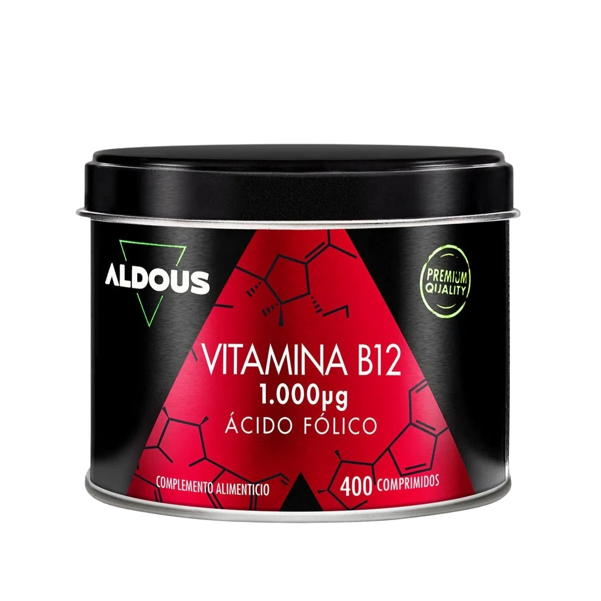 Aldous Bio Vitamina B12 con Ácido Fólico, suplemento de energía y vitalidad 400 comprimidos