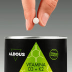 Aldous Bio Vitamina D3 + K2, 1.000 UI de vitamina D3 y 100 mcg de vitamina K2
