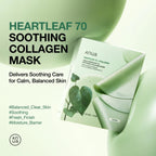 Anua Heartleaf 70 Soothing Collagen Mask, mascarilla de noche facial 38 g