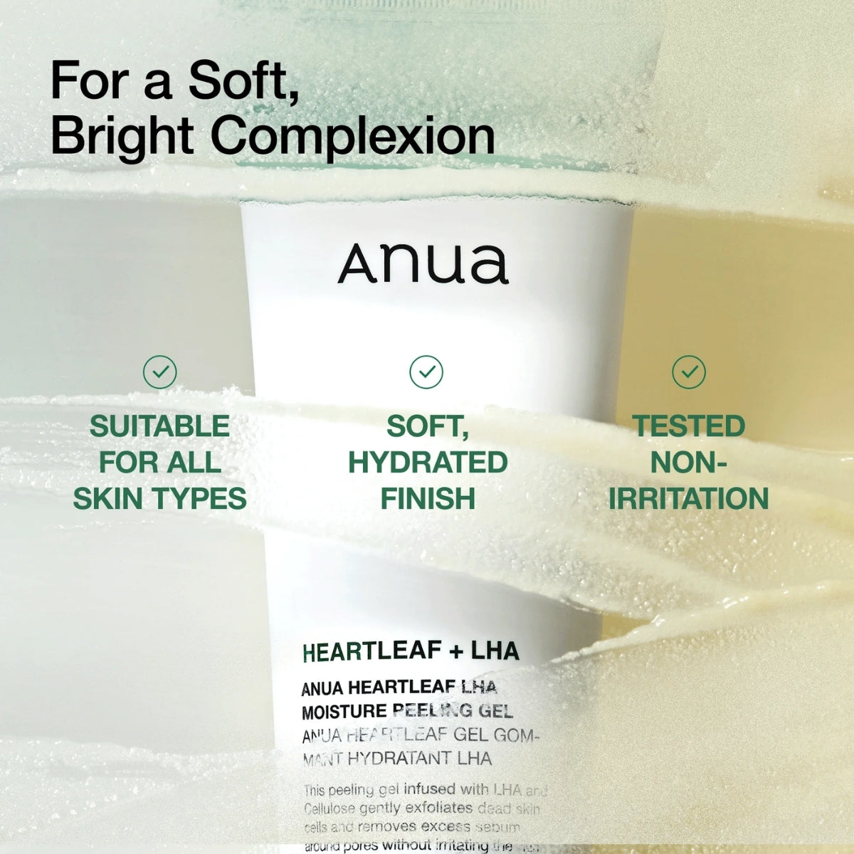 Anua Heartleaf LHA Moisture Peeling Gel con Heartleaf, aloe y alantoína