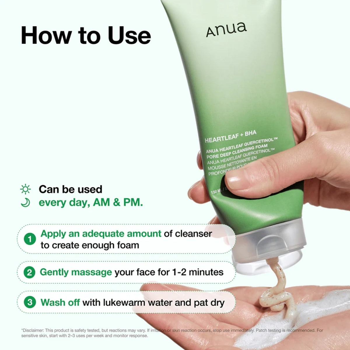 Anua Heartleaf Quercetinol Pore Deep Cleansing Foam, limpia sin sensación de tirantez