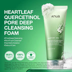 Anua Heartleaf Quercetinol Pore Deep Cleansing Foam con quercetina