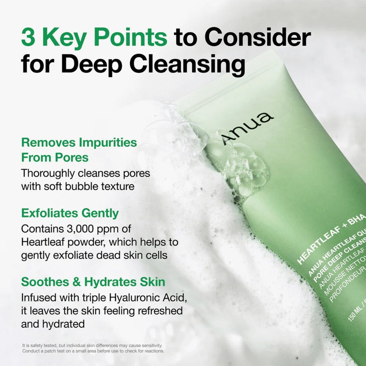 Anua Heartleaf Quercetinol Pore Deep Cleansing Foam, deja la piel limpia, fresca y equilibrada