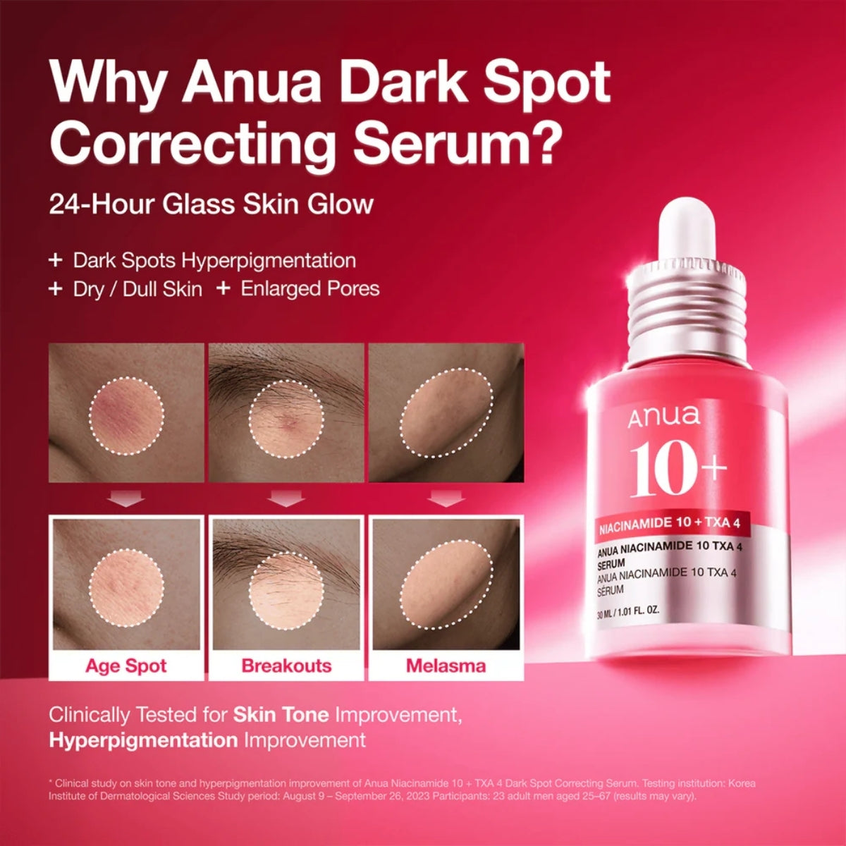 Anua Niacinamide 10% + TXA 4% Serum con arbutina, actúa sobre la producción de melanina