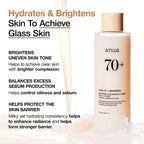 Anua Rice 70+ Ceramide Glow Milky Toner con niacinamida que aporta luminosidad