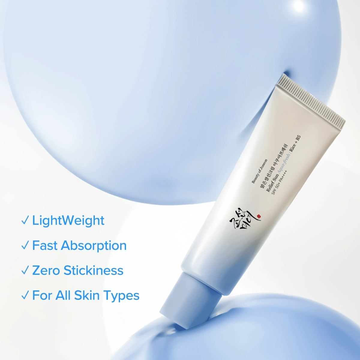Beauty of Joseon Relief Sun Aqua-fresh SPF50 Rice + B5 con agua de semillas de arroz