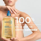 Bioderma Atoderm Aceite de Ducha, se transforma en una espuma suave que limpia sin resecar