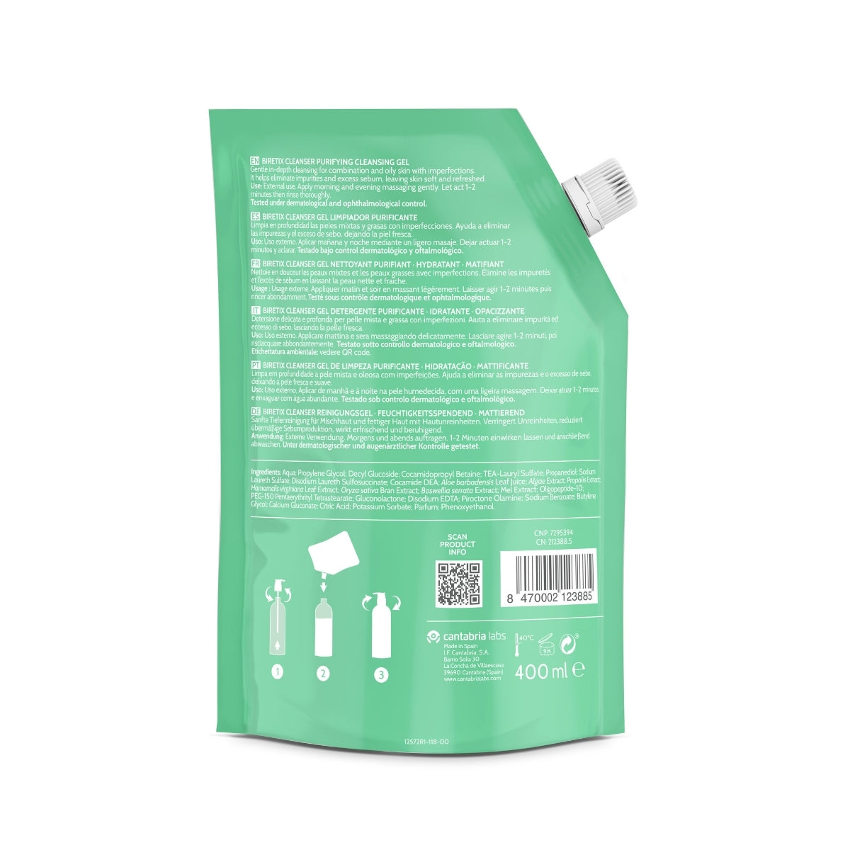 Cleanser Refill · Gel limpiador purificante 400 ml