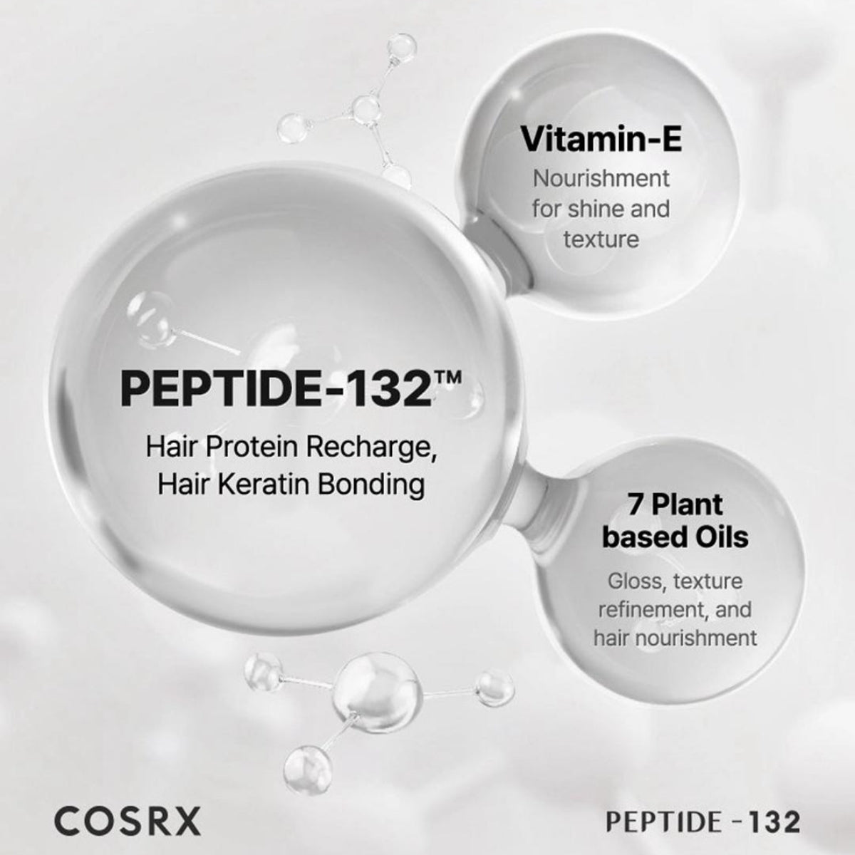 COSRX PEPTIDE-132 Ultra Perfect Hair Bonding Oil Serum con siete aceites botánicos