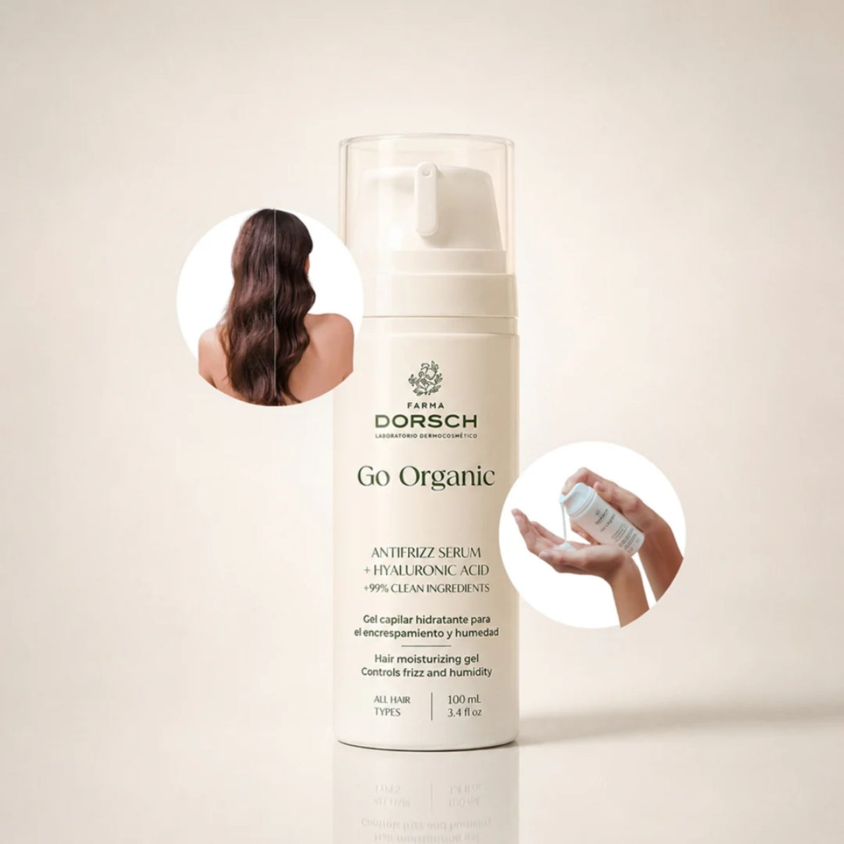 Farma Dorsch Antifrizz Serum 100 ml, con 2% de ácido hialurónico y 5% de pantenol