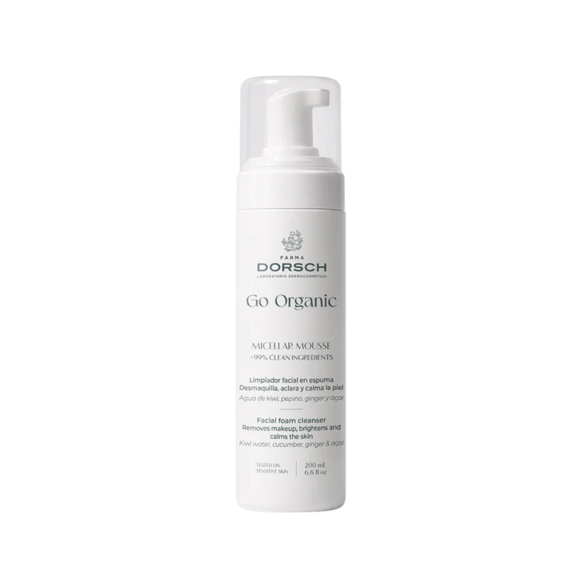 Farma Dorsch Go Organic, espuma micelar desmaquillante 200 ml