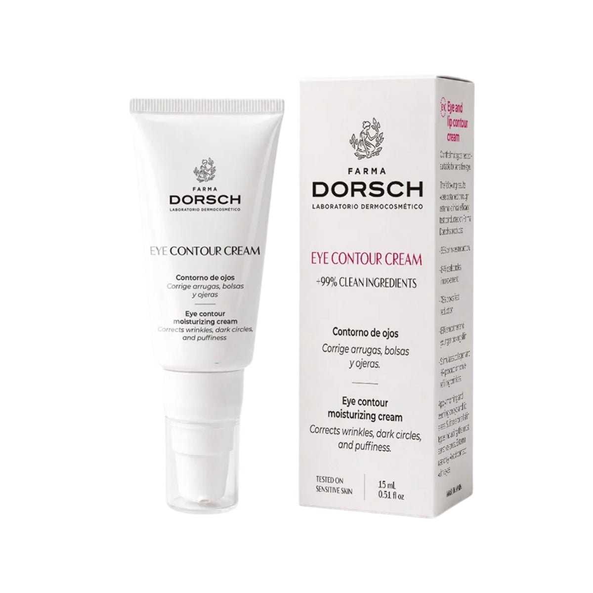 Farma Dorsch Eye Contour Cream, fórmula clean de textura cremosa y rápida absorción