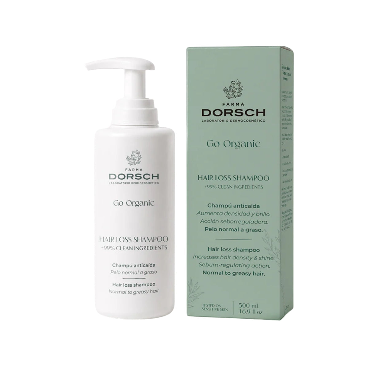 Farma Dorsch Go Organic Champú Anticaída, compatible con queratina y método curly