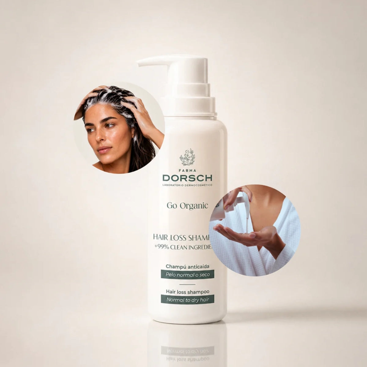 Farma Dorsch Go Organic champú anticaída, reduce la caída y mejora la densidad capilar