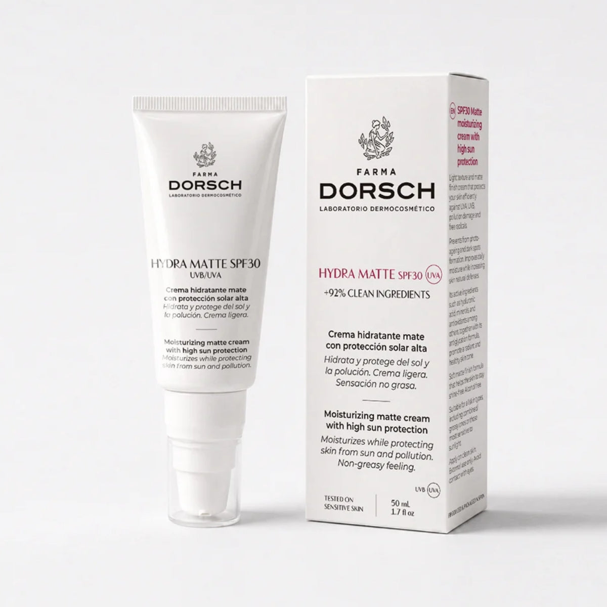 Farma Dorsch Hydra Matte, sin alcohol, oxibenzona ni octinoxato