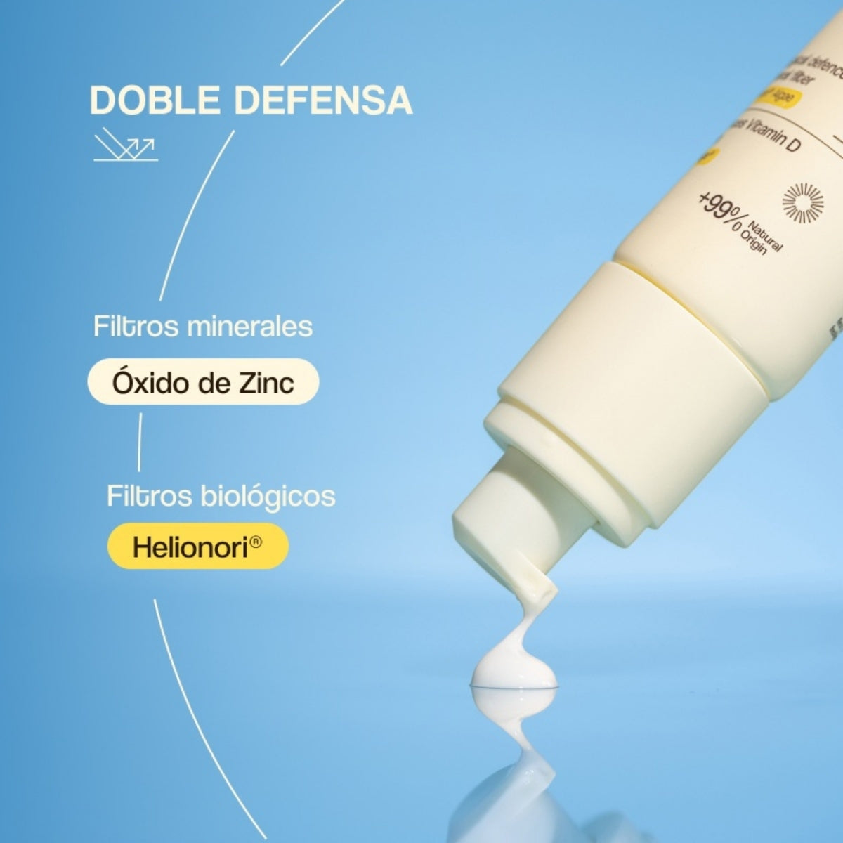 Freshly Cosmetics D+ Natural Suncare Mineral Fluid SPF 50, textura fluida sin residuo blanco