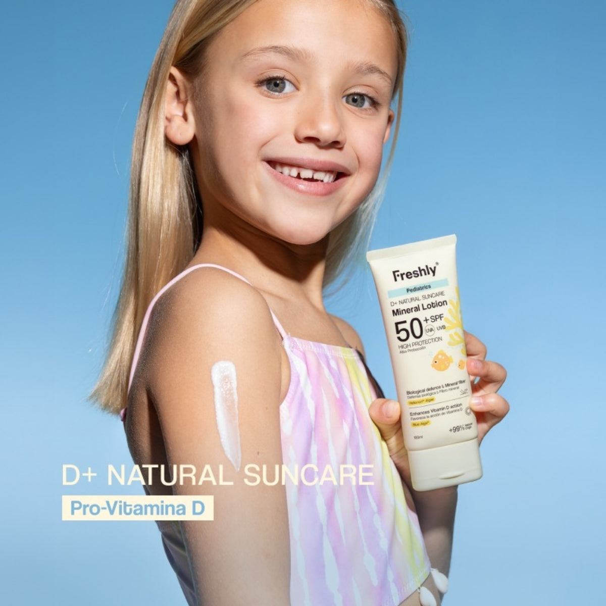 Freshly Cosmetics D+ Natural Suncare Pediatrics Mineral Lotion, fórmula 100% natural con óxido de zinc