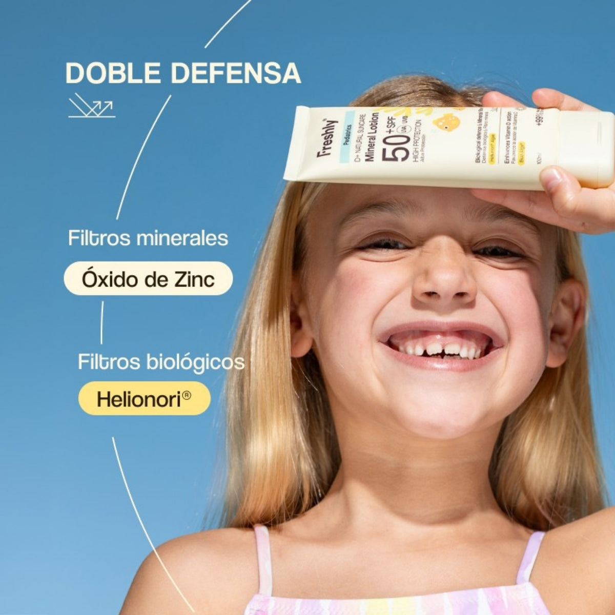 Freshly Cosmetics D+ Natural Suncare Pediatrics Mineral Lotion, con aloe vera que calma e hidrata
