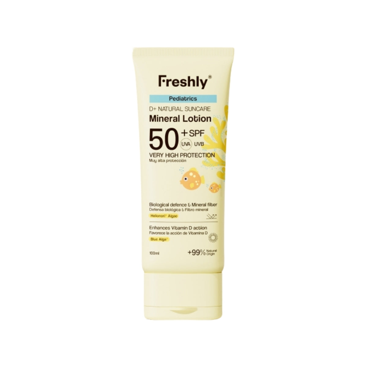 Freshly Cosmetics D+ Natural Suncare Pediatrics Mineral Lotion, protector solar infantil SPF 50+ 100 ml