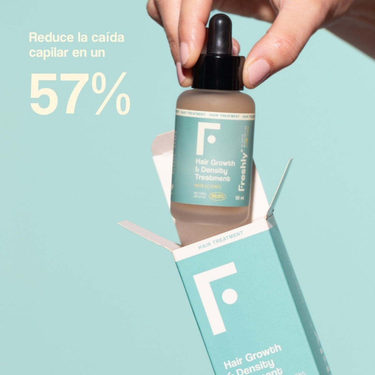 Freshly Cosmetics Hair Growth & Density Treatment, fórmula 99,9% natural sin interferir en las hormonas