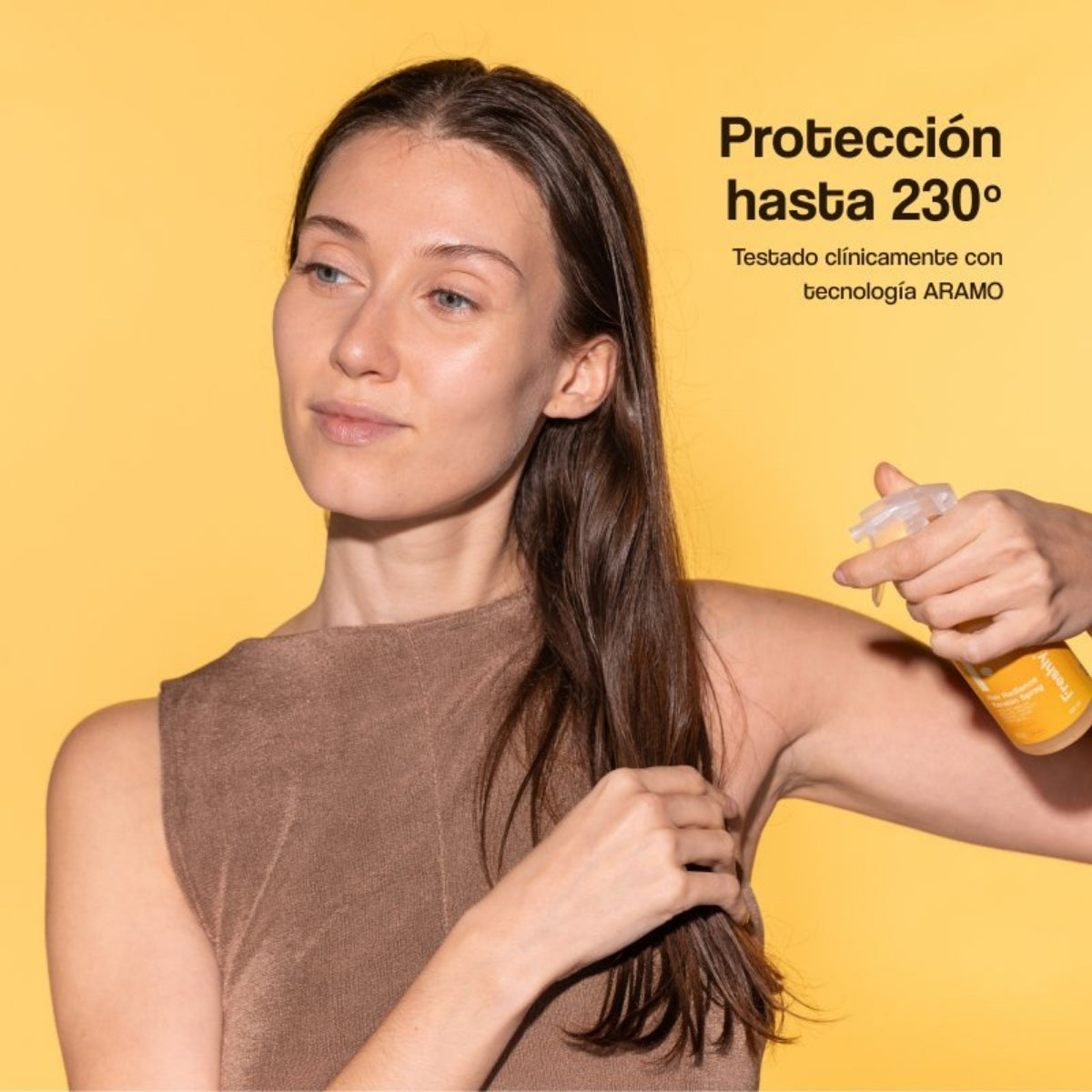 Freshly Cosmetics Hair Radiance Keratin Spray, protege del calor de secadores y planchas