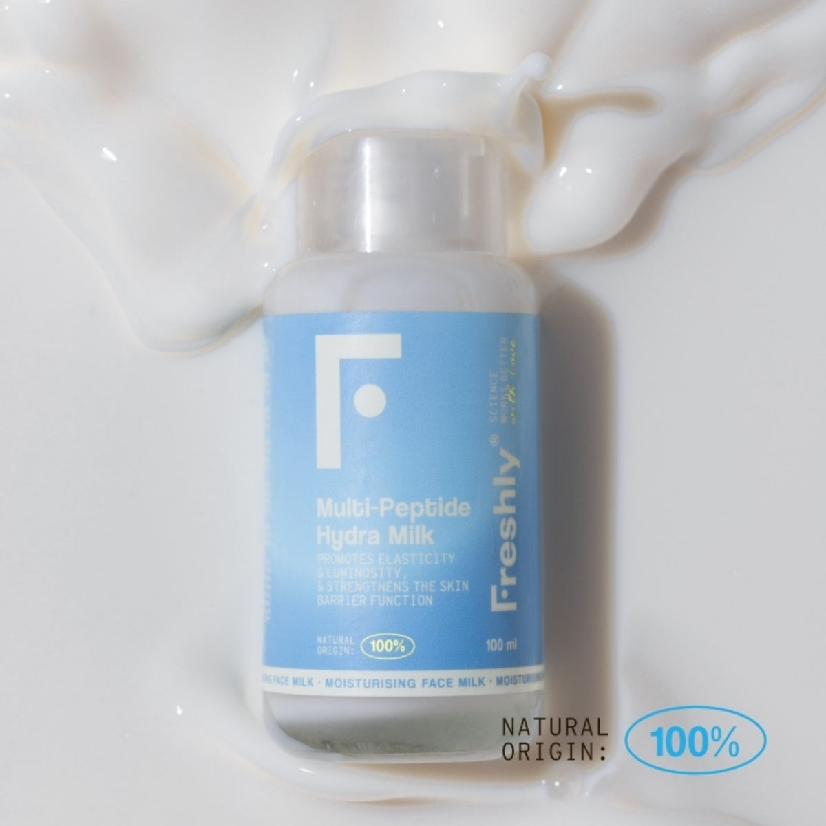 Freshly Cosmetics Multi-Peptide Hydra Milk, textura ultraligera 100% natural y no comedogénica