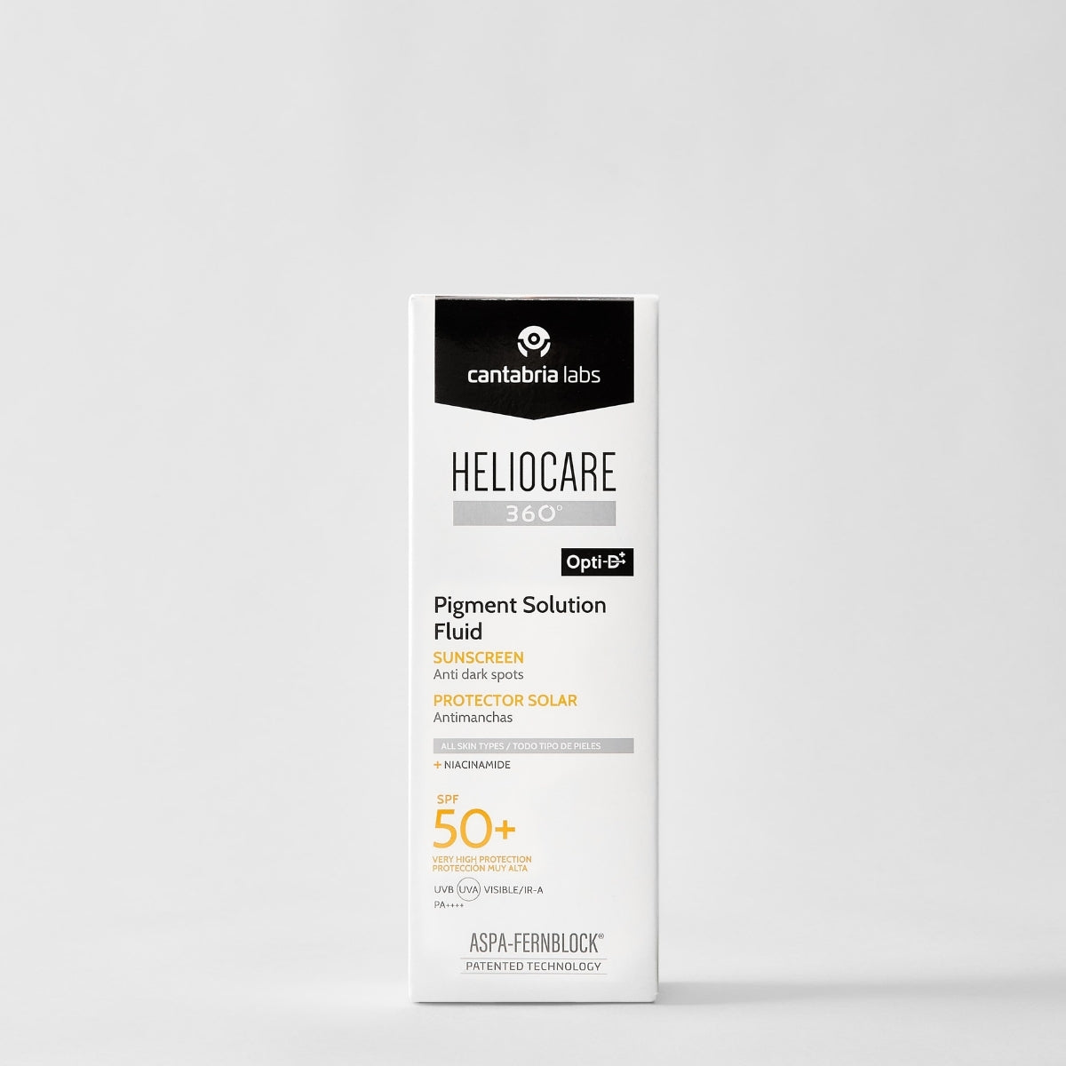 Heliocare 360° Pigment Solution Fluid SPF 50, resistente al agua y no comedogénico
