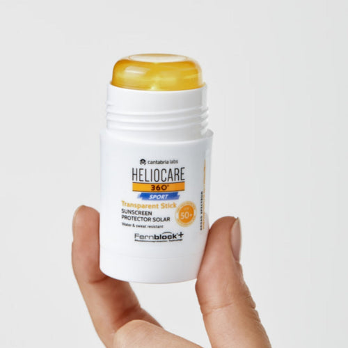 Heliocare 360° Sport Stick SPF 50+ con filtros específicos y Fernblock+