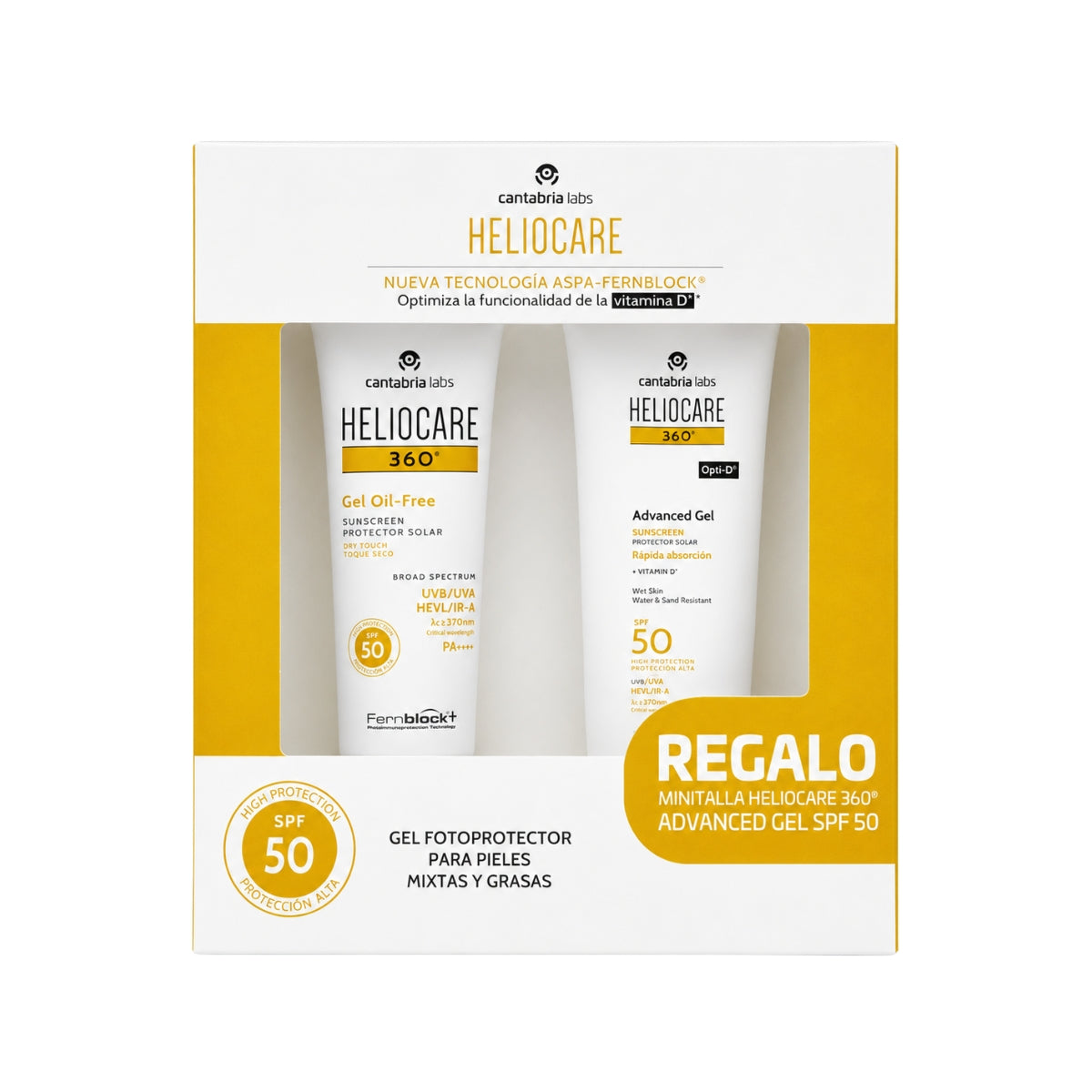 360° Fotoprotector Gel Oil Free + Minitalla Advanced Gel