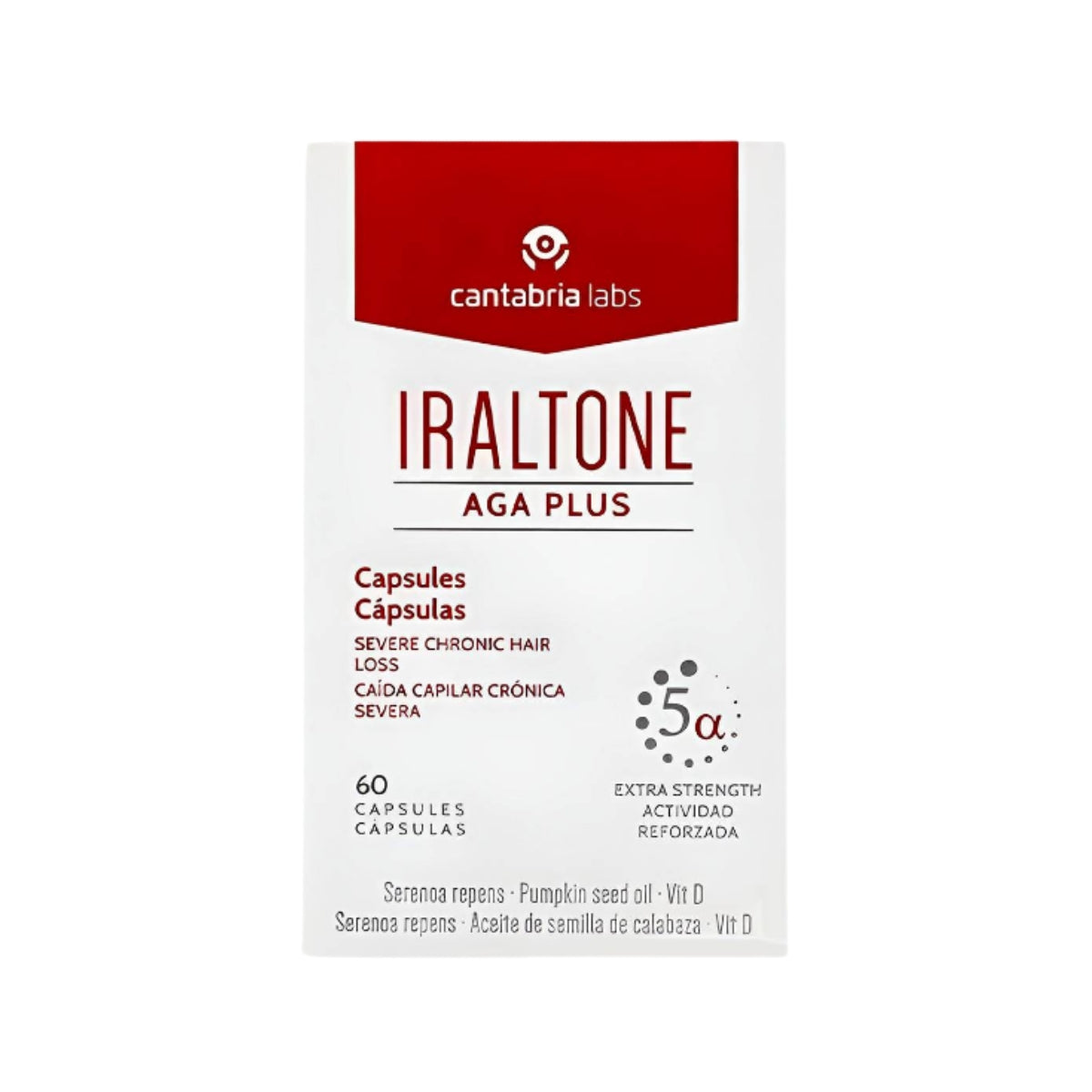 Iraltone Aga Plus, cápsulas anticaída para el cabello 60 unidades