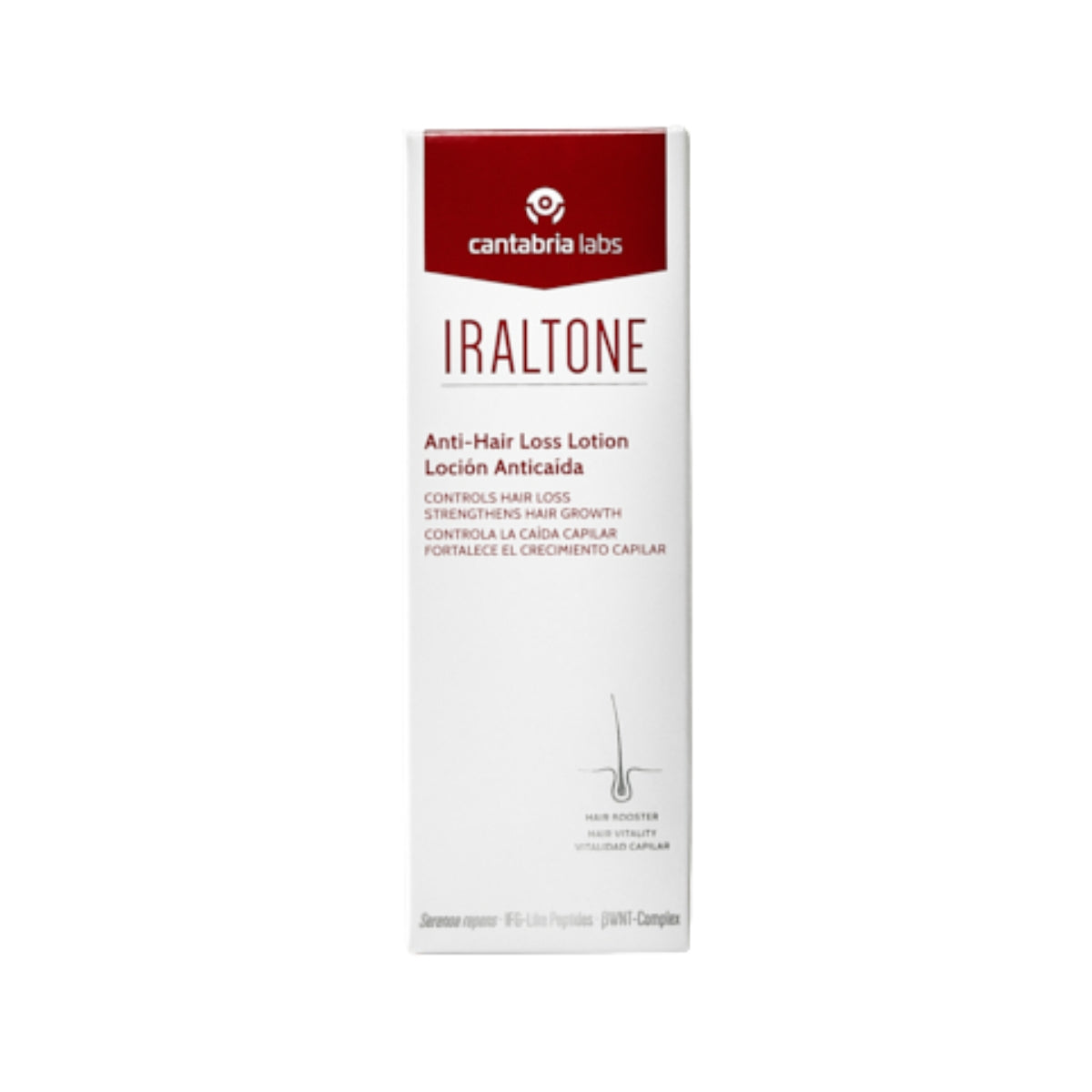 Iraltone Loción Anticaída, textura ultraligera sin aclarado y con cánula de aplicación precisa