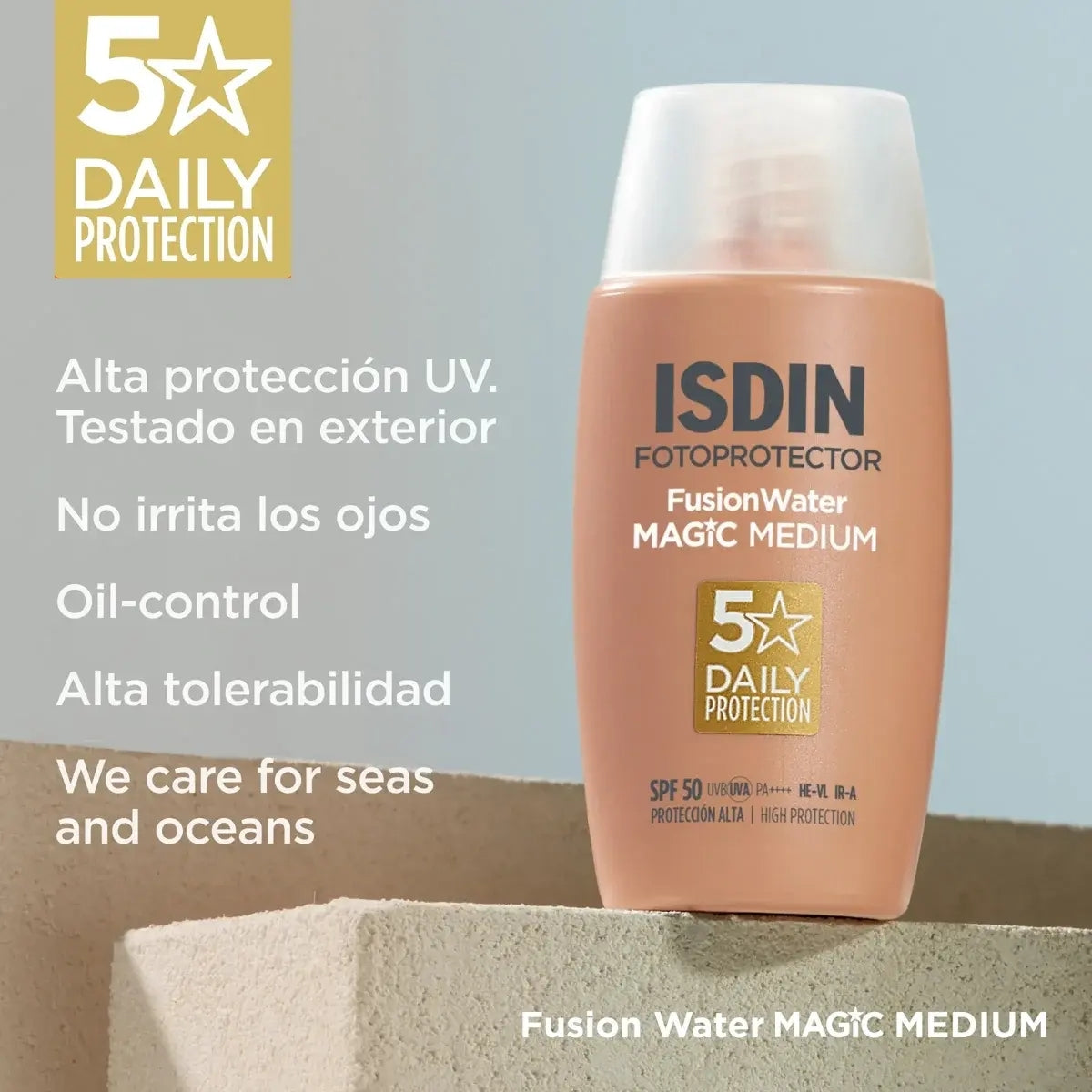 Isdin Fotoprotector Fusion Water Magic Medium, disimula imperfecciones y unifica el tono