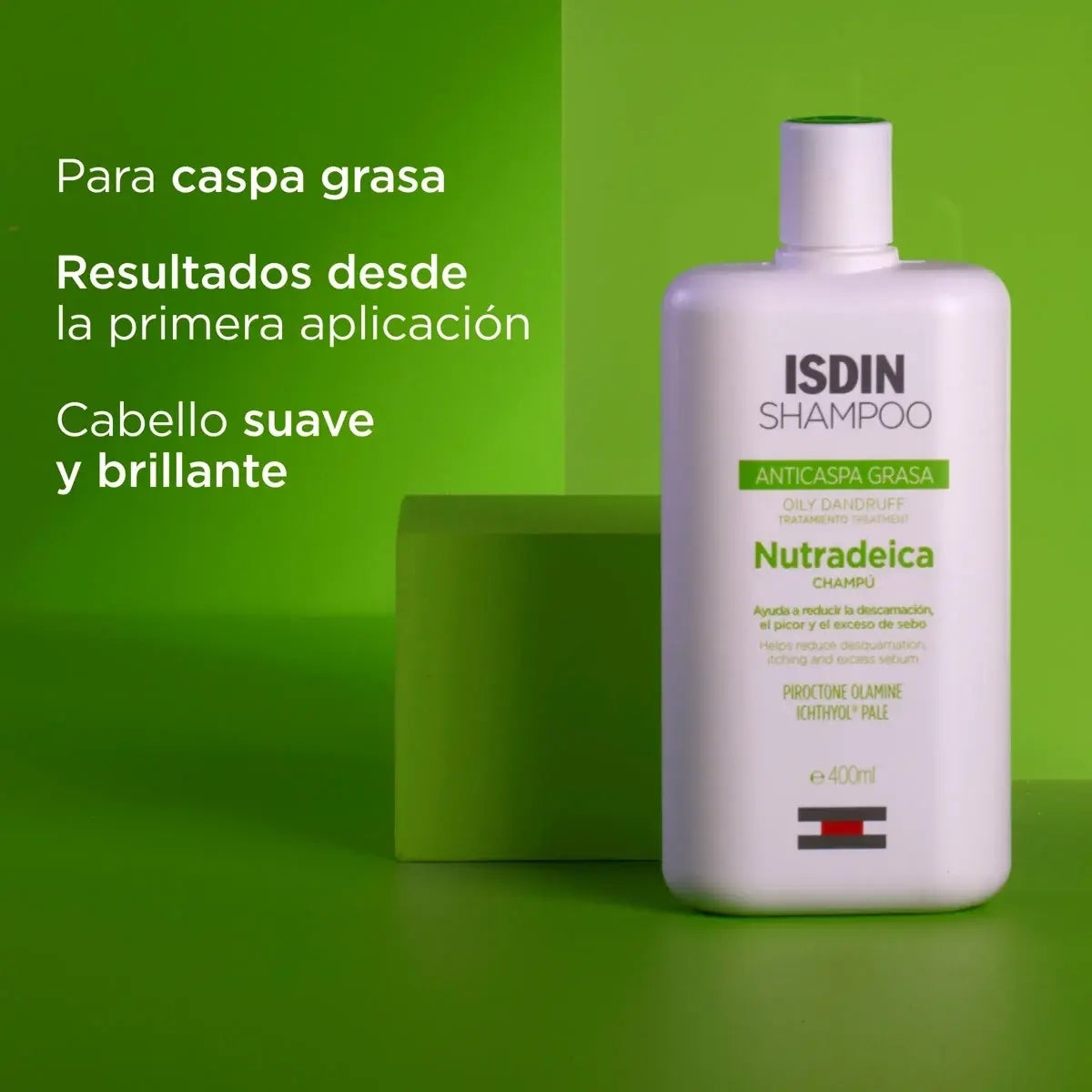 Isdin Shampoo Anticaspa Grasa Nutradeica, alivia el picor y disminuye la caspa