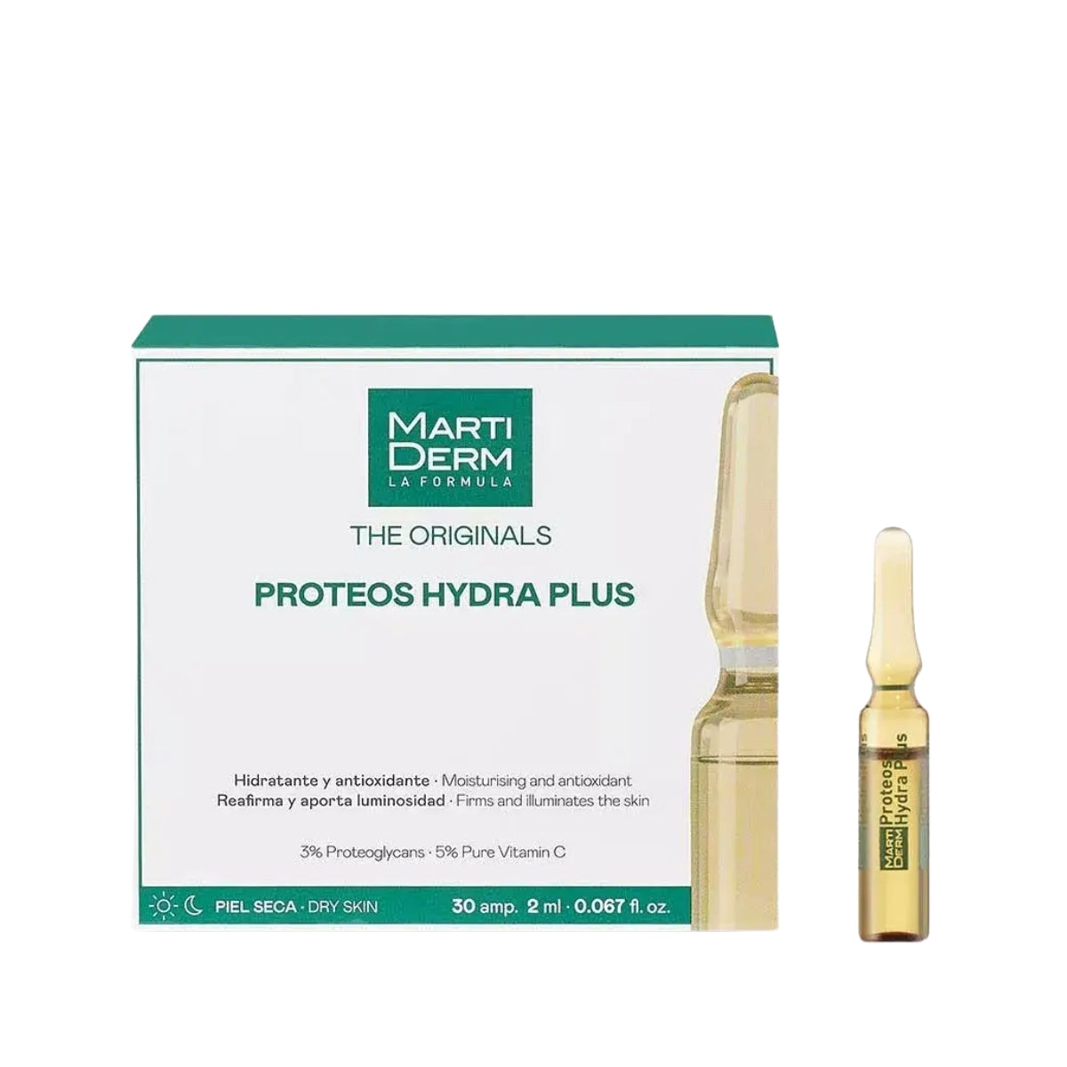 Martiderm Proteos Hydra Plus, ampollas faciales concentradas 30 unidades