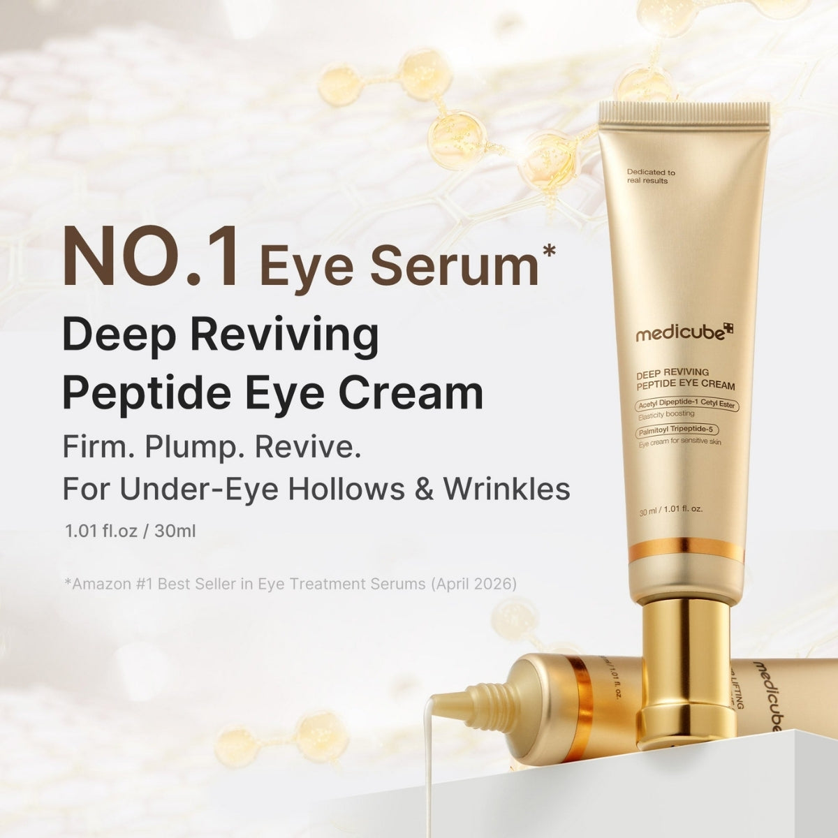 Medicube Deep Lifting Peptide Eye Cream For Face con una alta carga de péptidos