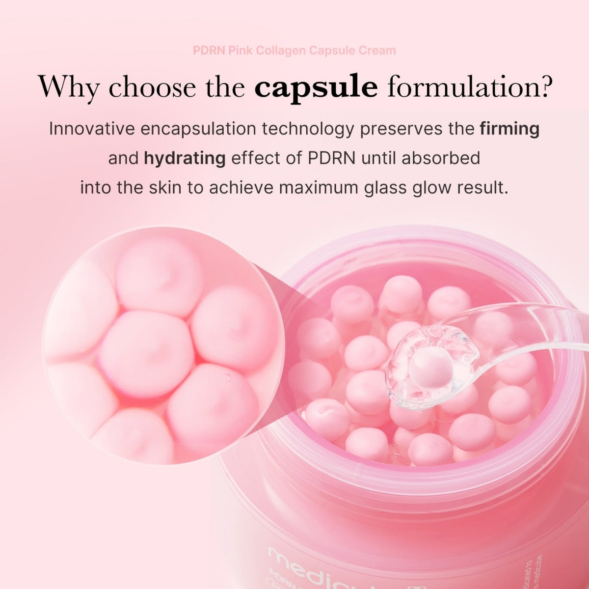 Medicube PDRN Pink Collagen Capsule Cream, dos fases con gel de niacinamida y ácido hialurónico
