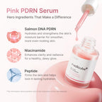 Medicube PDRN Pink Peptide Serum, textura ligera de absorción rápida sin sensación pegajosa
