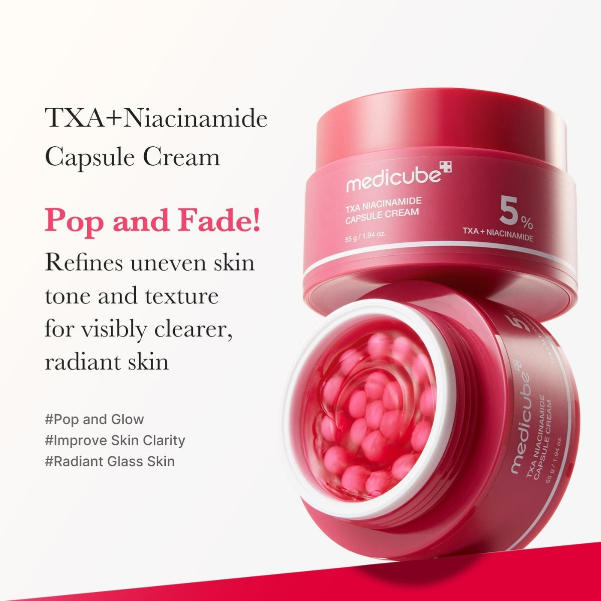 Medicube TXA Niacinamide Capsule Cream, reduce manchas y unifica el tono con niacinamida