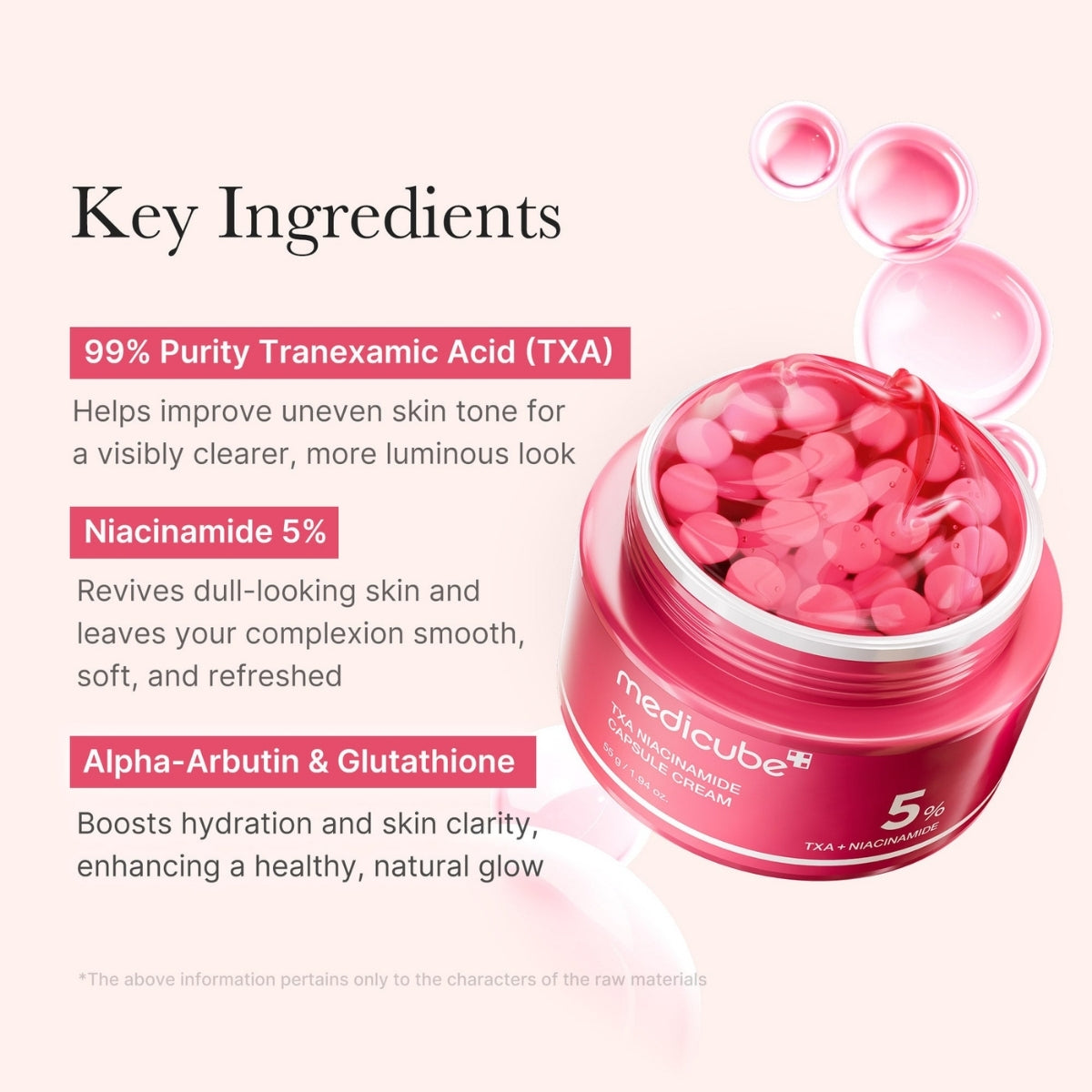 Medicube TXA Niacinamide Capsule Cream, dos fases que liberan los activos frescos al aplicar