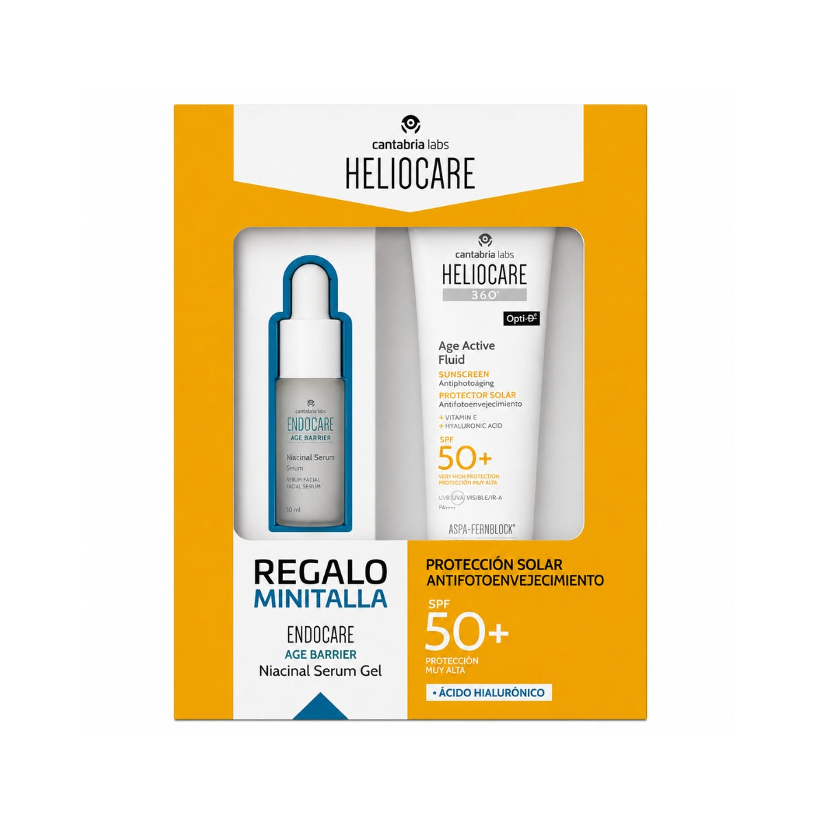 Pack Protección solar antifotoenvejecimiento SPF 50+ · Minitalla Endocare Age Barrier