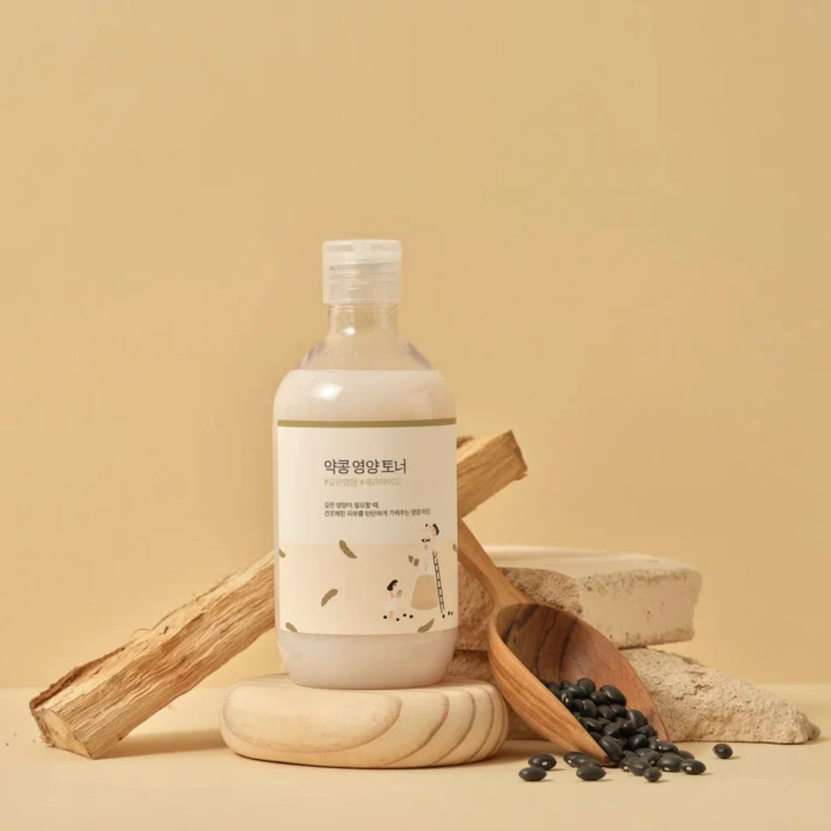 Round Lab Soybean Toner, tónico de textura lechosa para piel seca, deshidratada o madura