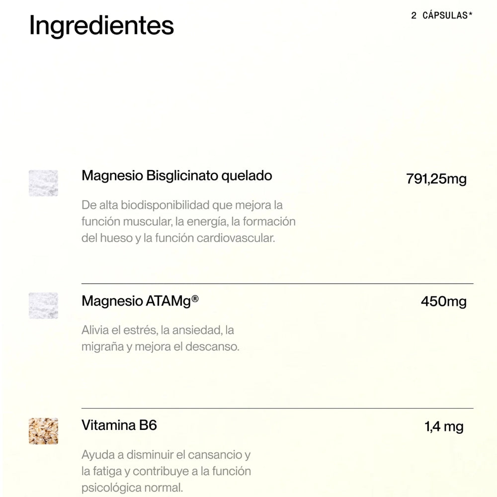 Magnesium+ · Suplemento de magnesio 60 cápsulas