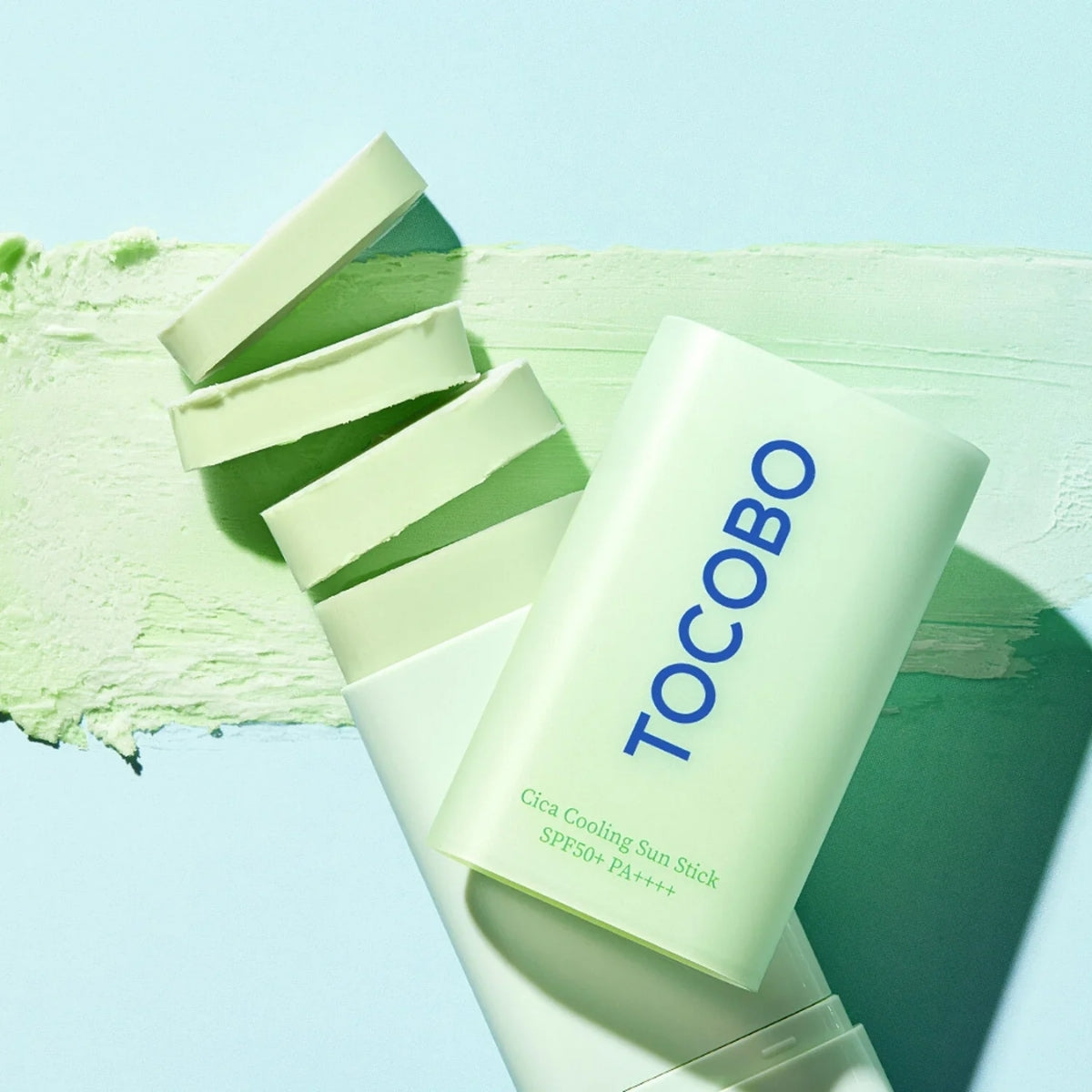 Tocobo Cica Cooling Sun Stick con complejo de centella fermentada y polvo de menta