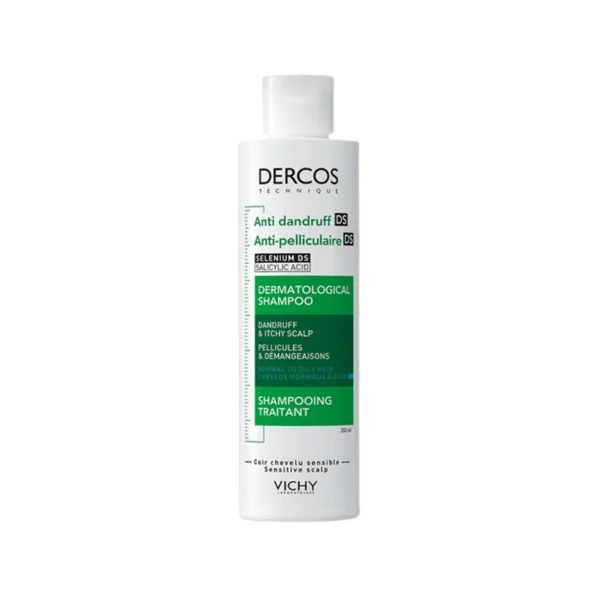 Vichy Dercos Champú Anticaspa Normal y Graso, champú para cuero cabelludo 390 ml
