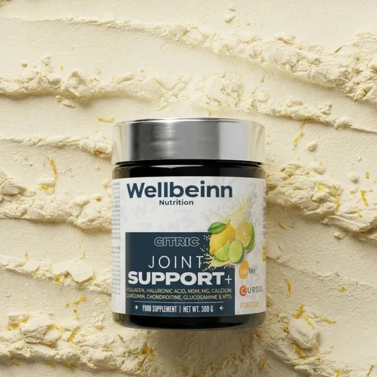 Wellbeinn Joint Support+, sabor limón, 300 g con dosis de 10 g al día
