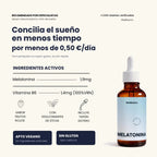 Wellbeinn Melatonina + Vitamina B6, vegana y sin gluten, 50 ml para 50 dosis